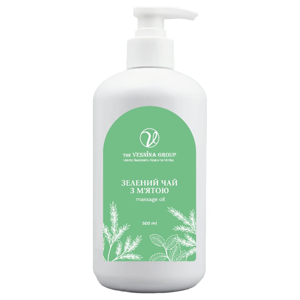 Масажна олія Зелений чай з м'ятою - Зображення 2